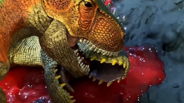 Dinosaurs Inside Volcano Lava Crater