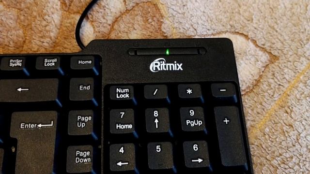 Клавиатура проводная Ritmix RKB-100 - проверка клавиш CAPS LOCK, SCROLL LOCK, NUM LOCK смотреть онлайн