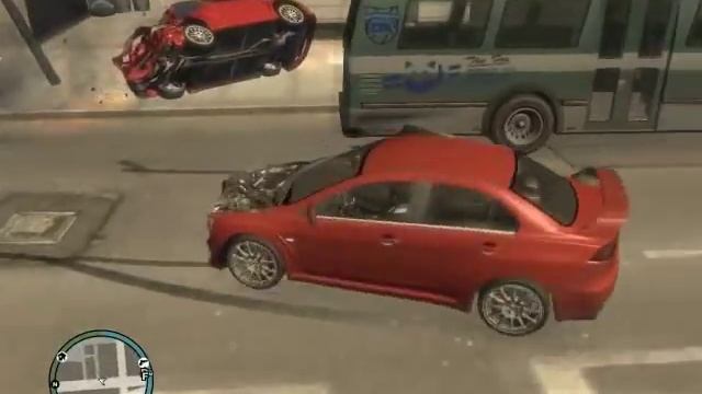 Mitsubishi Lancer Evo X - Crash Test - GTAIV смотреть онлайн