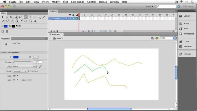 Drawing with the Pencil, Pencil Tool, Tool Using, Adone Flash Tutorials смотреть онлайн