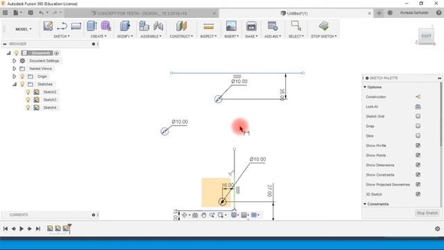 Fusion 360 design of a screw jack : Parametric sketch смотреть онлайн
