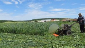 Мотоблок МБ-1 с роторной косилкой.