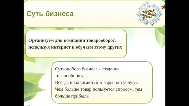 Презентация бизнеса.  Муратова Татьяна.  15 08 2016