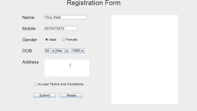 Demo: A Simple Registration Form GUI in Java using Swing смотреть онлайн