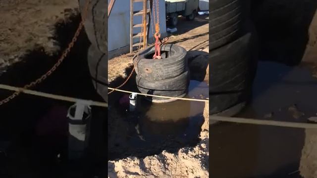 Дренажный колодец из больших покрышек смотреть онлайн