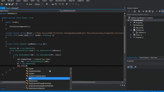 SAP Crystal Reports connect to Sql Database C# смотреть онлайн