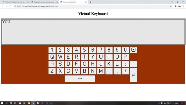Virtual Keyboard In JavaScript With Source Code | Source Code & Projects смотреть онлайн