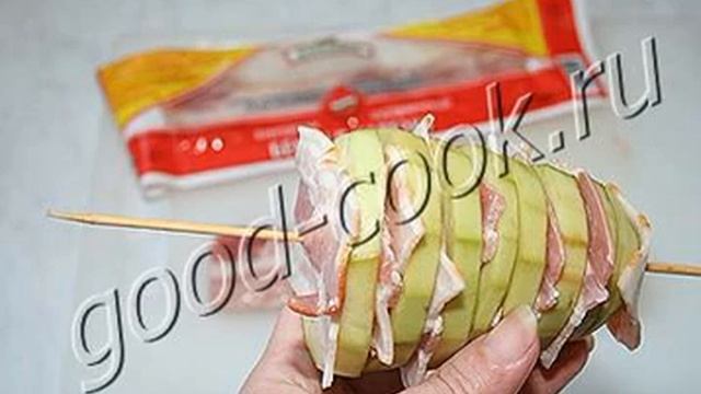 Шашлыки из баклажанов с беконом, рецепт приготовления смотреть онлайн