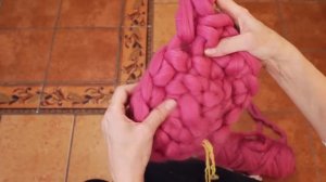Вязание руками. Коврик за час из объемной пряжи ПАСТИЛА