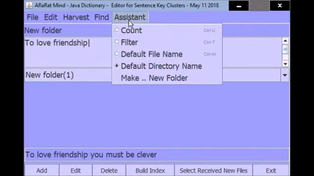 May 15 2018 ARaRaT Mind Java Dictionary Editor for Sentences Keys Clusters Part 1 смотреть онлайн