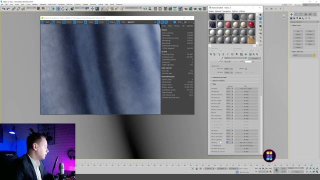 Материалы тканей вельвет тюль в 3Ds Max Corona Renderer