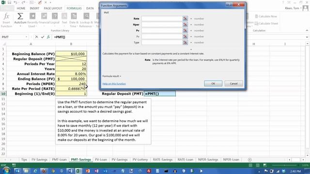 Excel 2013: The PMT (Payment) Function. Reaching a Savings Goal смотреть онлайн