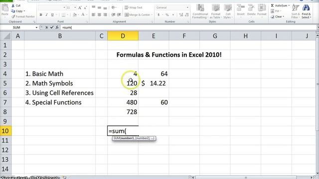 Formulas and Functions in Excel 2010 смотреть онлайн