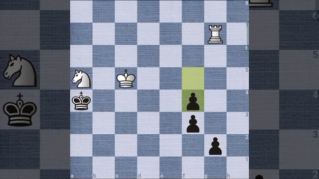 Симпатичный этюд про смелого коня и сильную ладью. И.Дмитртев, 1930