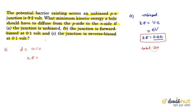 The potential barrier of 250meV exists across the junction is 0.2volt.What minimm kinetic energy... смотреть онлайн