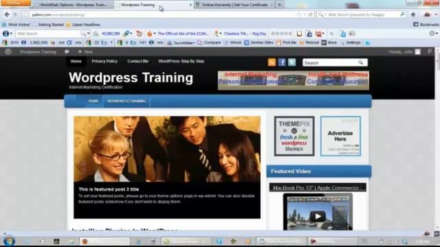 How To Create A WordPress Website Part 7 - Adding A Tab And Changing Twitter And Facebook URL смотреть онлайн