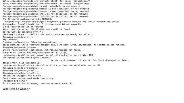 DevOps & SysAdmins: Unable to unstall mongodb, Debian 6.0 смотреть онлайн