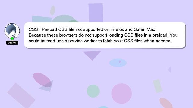 CSS : Preload CSS file not supported on Firefox and Safari Mac смотреть онлайн