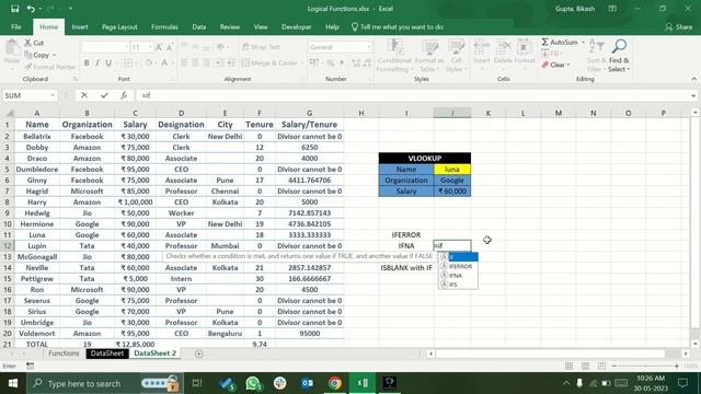 Crack the Code of Logical Functions in Excel: IFERROR, IFNA, ISBLANK, and IF | Part - II | MS-Excel смотреть онлайн