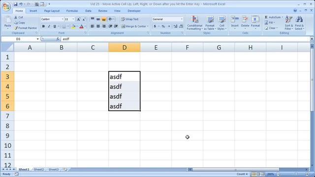 Excel Tips 25 - Change the Direction of the Active Cell after Pressing Enter in Excel 2007 смотреть онлайн