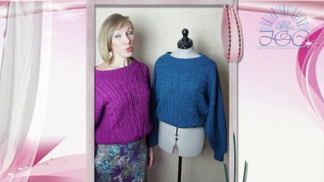 Вязание свитер Oversize. вяжем спицами из шерсти и хлопка. смотреть онлайн