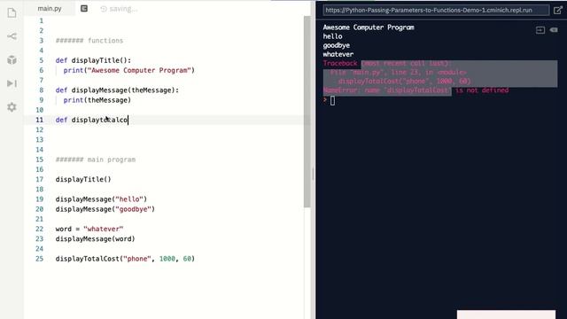 Passing Parameters to Functions смотреть онлайн