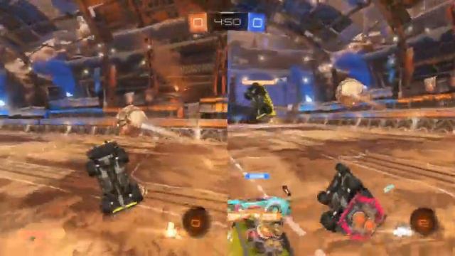 Rocket League- Winning 2v2 duel split screen on PS4 смотреть онлайн