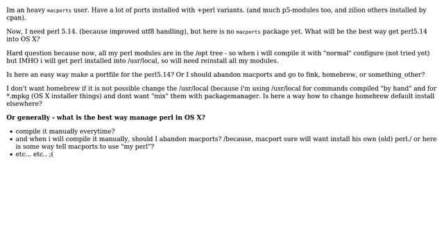 perl5.14 OS X - what is the best way manage it? смотреть онлайн