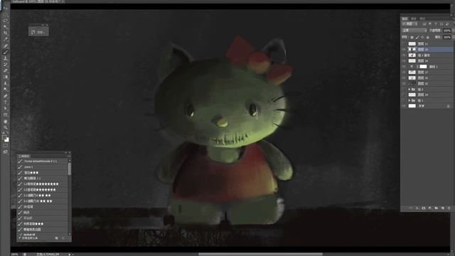 Photoshop painting / This is why HelloKitty has no mouth（Happy Halloween） смотреть онлайн