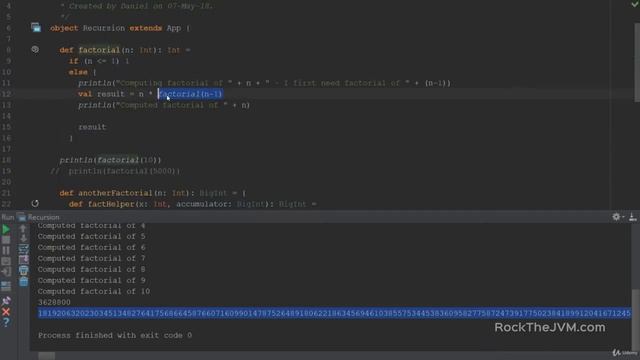Recursion #5.2 Scala functioning and programming for beginners смотреть онлайн