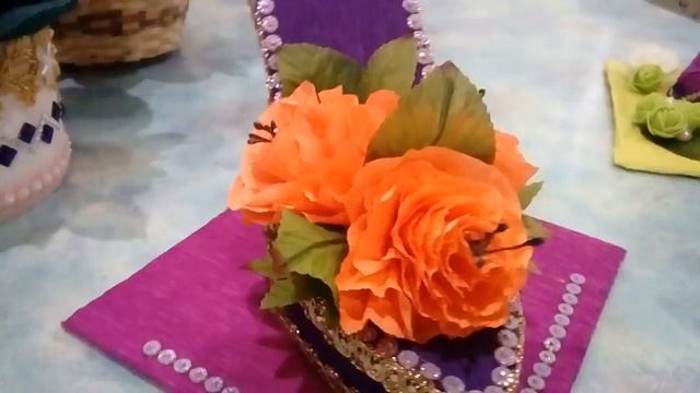 Цветы из гофрированной бумаги. смотреть онлайн