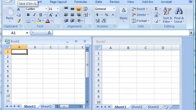 Excel 2007/2010 - Lesson 1 - Creating a New Blank Workbook смотреть онлайн
