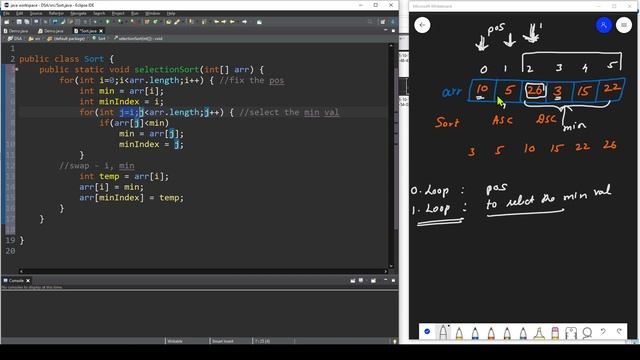 Selection Sort with Implementation and Complexity | What is a Stable Sort? | DSA in Tamil смотреть онлайн