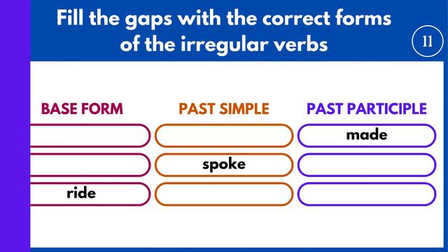 English Irregular Verbs Quiz (1) смотреть онлайн