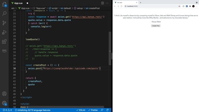 Vue and Axios (feat. Kanye REST API) смотреть онлайн