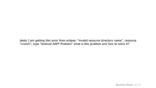 Android : How to solve "invalid resource directory name", resource "crunch" смотреть онлайн