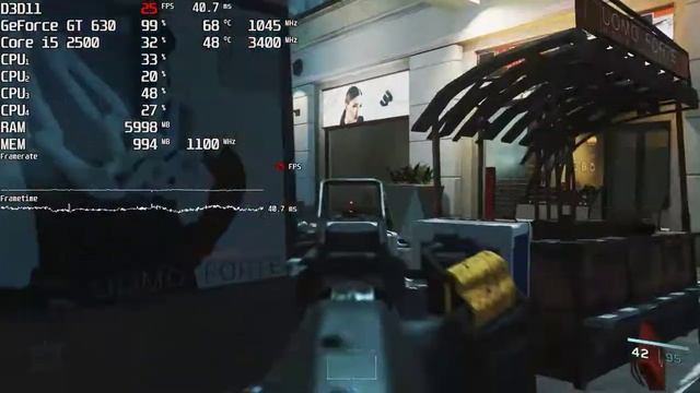 Call of Duty Infinite Warfare. FPS Test Nvidia GeForce GT 630(GK208 Kepler) & Intel Core i5 2500 смотреть онлайн