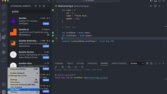 How to run javascript or type script without html | Quokka Extension смотреть онлайн
