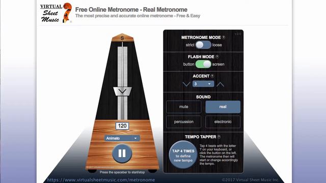 Video Metronome - 120 BPM (Beats Per Minute) 3/4 - Metronome Click Track смотреть онлайн