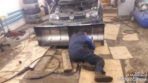 Отвал для снега из 200 литровой бочки