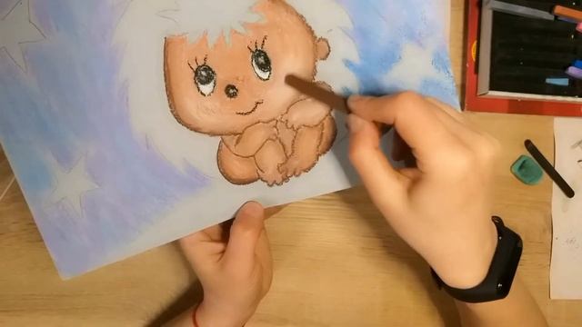 Ёжик. Рисование ( Сухая пастель) смотреть онлайн