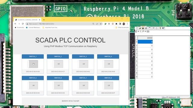 SCADA PLC CONTROL using PHP Modbus TCP смотреть онлайн