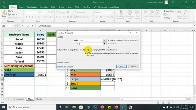 10 Most Important Excel Formula || Sum, Average, Count, Max, Min, Large, Small, Rank смотреть онлайн