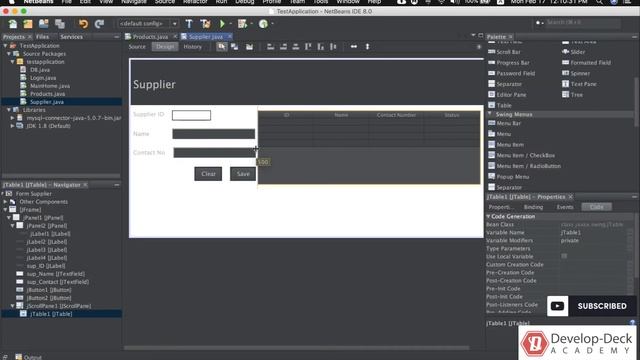 How to Design and Develop Supplier Form in Java Netbeans - Part 6 смотреть онлайн