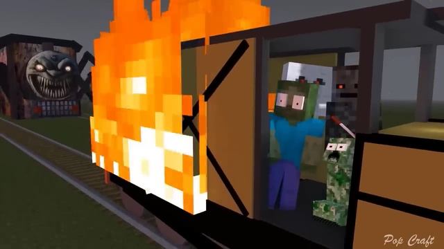 Monster School : CHOO CHOO CHARLES GIANT FAMILY HORROR APOCALYPSE ATTACK - Minecraft Animation смотреть онлайн