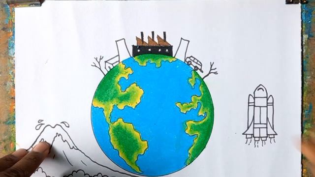 environment pollution drawing ||global warming poster painting смотреть онлайн
