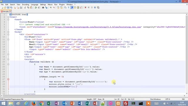 Tutorial 1 - Form Validation - Using javaScript and PHP - Part 2/9 Name Validation смотреть онлайн