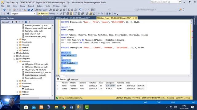 Procedimientos, Funciones de Usuario, Desencadenadores o Triggers y Vistas en SQL Server смотреть онлайн