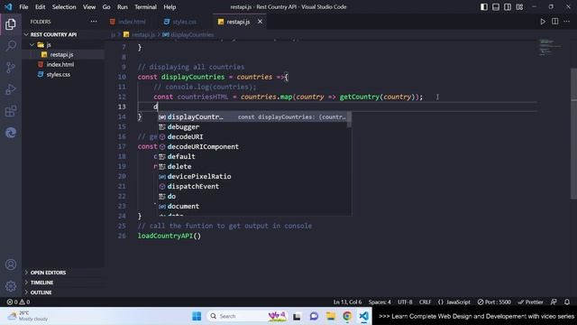 Rest Countries API Tutorial | Rest Countries API | JavaScript tutorial for beginners смотреть онлайн